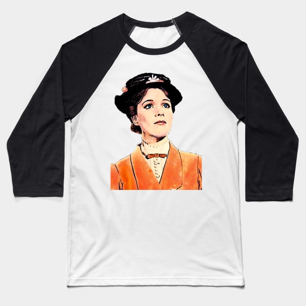 Mary Popping Orange Cartoon Baseball T-Shirt by baranskini